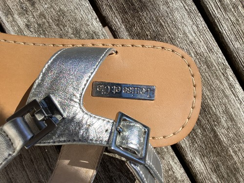 Louise et Cie Sandals Ladies EU 34.5 US 4.5, silver leather, NEW - Picture 3 of 5