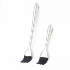 Kona Basting Brush with Silicone Bristles Set - Stainless Steel, Sizes: 12" & 8"