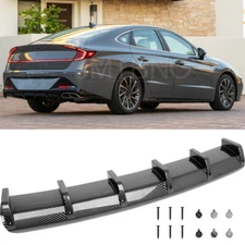 For Hyundai Sonata Carbon Rear Bumper Diffuser Shark Fins Splitter Lip Body Kit