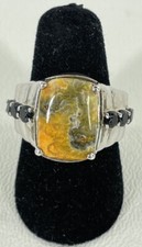 Sterling Silver Jasper Garnet Ring Size 6 Beautiful Vintage Antique