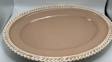 Mid Century Vintage Harker Ware USA  Serving Platter ~Pink And Cream