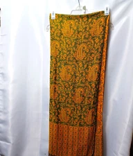 Scarf Wrap Made in India Green Gold 28 in Wide