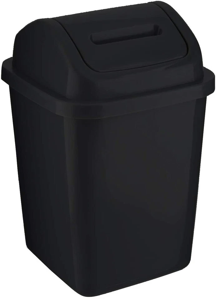 5L Bathroom Bin Swing Top Dust Bin Plastic Waste Paper Basket Office Kitchen New - Image 4 of 4