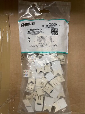 PANDUIT Mini-Com TX6 Plus Modular Insert 24-Pack White CJ688TGWH24