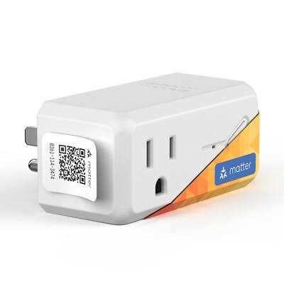 Matter WiFi Smart Socket US Plug Outlet 10A APP Remote For Alexa Google Home