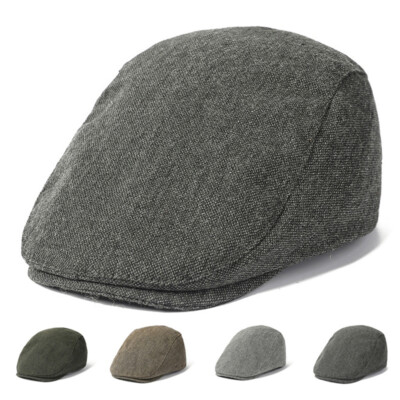 Men Plain Solid Cotton Gatsby Hat Driving Golf Beret Newsboy Cycling Driver Cap
