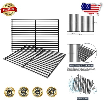 Premium 16 5/8'' Grill Grates - Porcelain Steel Replacement for Multiple Models