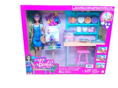 Barbie Relax And Create Art Studio Playset Doll 11'' With Creation Accessories