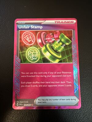 165 167 pokemon card Unfair Stamp 165/167 Twilight Masquerade Pokemon TCG ACE SPEC Rare - NM-M