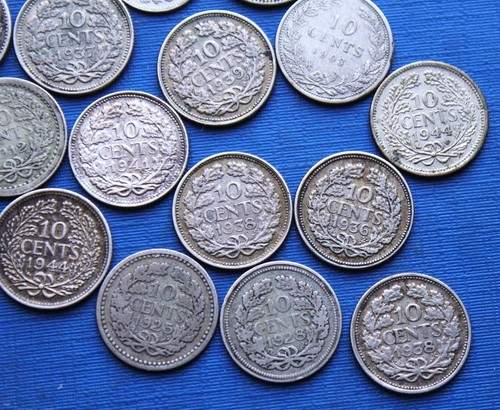 Lot Nederland, Willem, Wilhelmina & Juliana (Cent Bronze & Argent) - Afbeelding 14 van 20