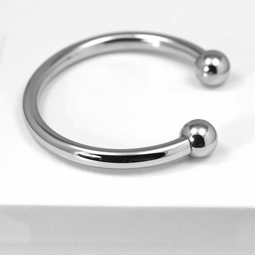 Men's Stainless Steel 7" Round Cuff Bracelet Classics High Polish +Box - Picture 2 of 4
