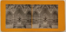 Reims Statue de Jeanne d’Arc France Photo Stereo Argentique c1900