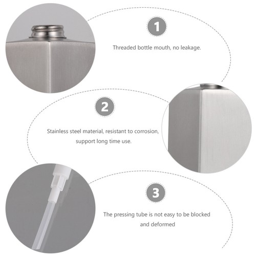 Stainless Bottle Dispenser Lotion Soap Bathroom Silver - Picture 2 of 12