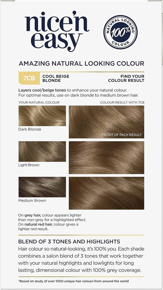 Clairol Nice 'N Easy Permanent Hair Colour 7CB Natural Dark Champagne Blonde,,AU - image 2 of 3