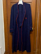 Vintage F.R. Tripler 80 Wool 20 Poly Robe Mens Navy Red Trim Belted Size XL