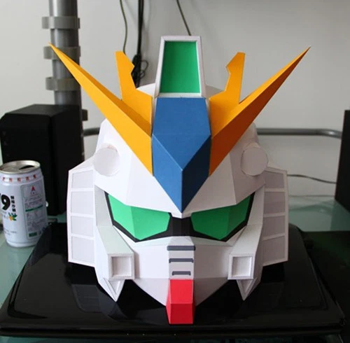 1 1 Scale RX 93 V Gundam Helmet Wearable Paper Model Cosplay DIY