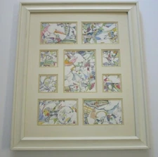 VINTAGE ABSTRACT CUBIST CUBISM DRAWING LOT COLLECTION OF 9 SMALL GEM MODERNIST