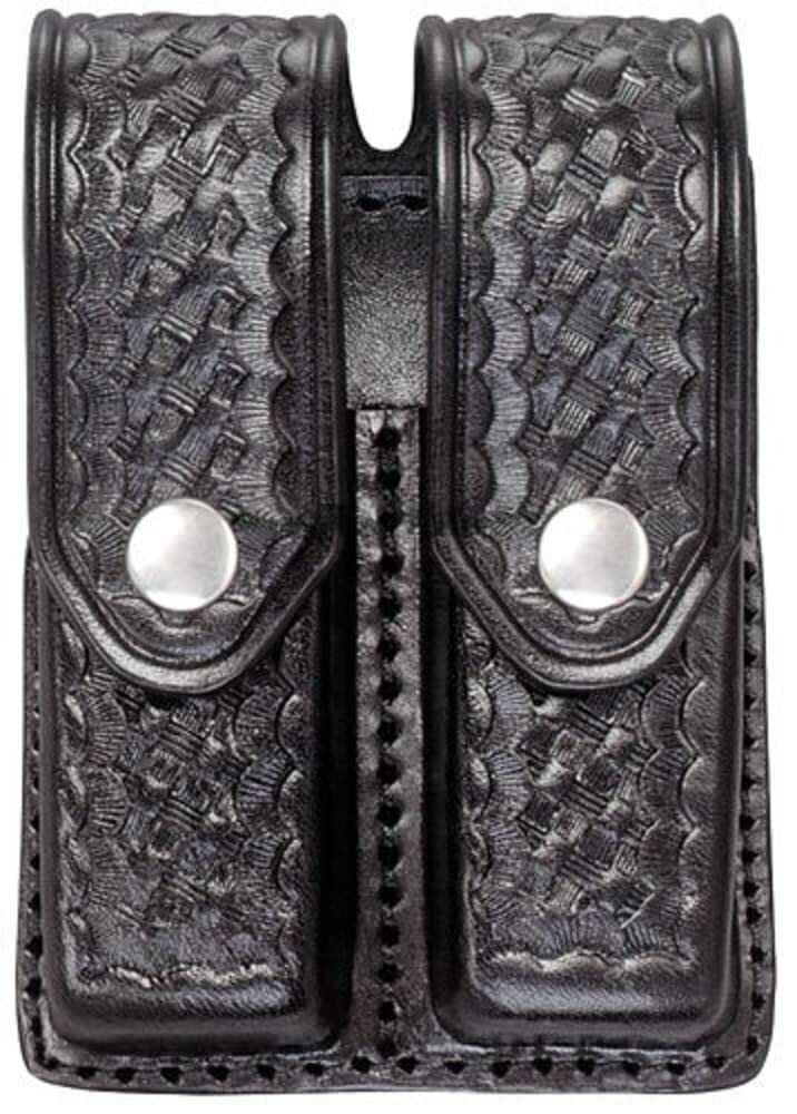 Dual Magazine Carrier #45 Double Mag Pouch for Double Stack 9mm .40 Cal, Black-image
