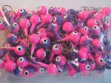 100 NEW FLOATING fishing JIG HEADS SIZE 1 HOOKS PINK /PURPLE CRAPPIE JIGS 3/8
