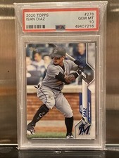 PSA 10 2020 TOPPS Base Set Rookie #278 ISAN DIAZ {flawless slab} Marlins