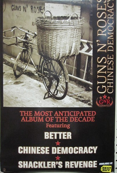 Guns N' Roses Chinese Democracy ポスター GUNS N' ROSES 2008 chinese democracy 2 sided promo poster Flawless