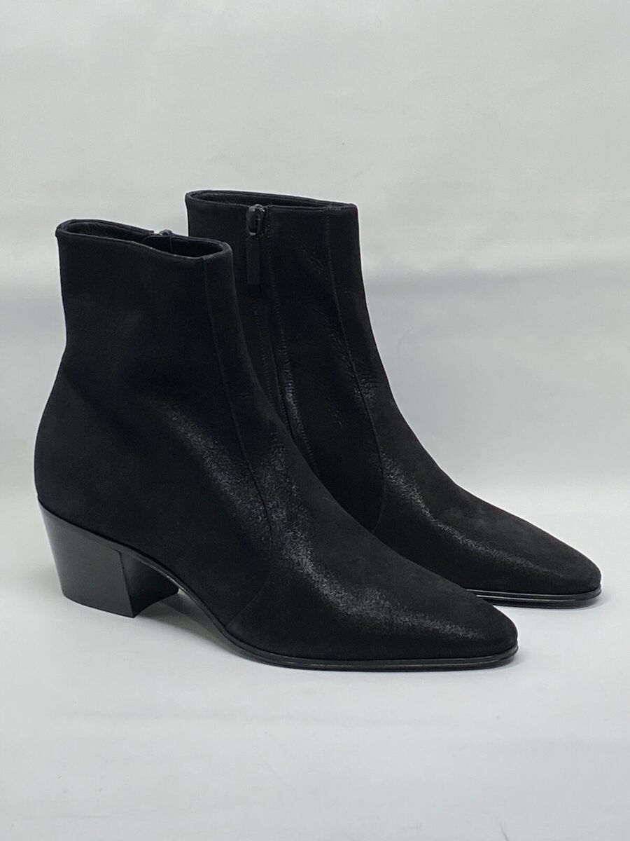 Saint Laurent Vassili Zipped Boots In Shimmering Suede size Saint Laurent Vassili Zipped Boots In Shimmering Suede size