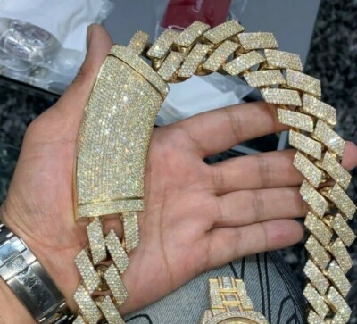 Long Cuban Link Necklace Chain Silver 