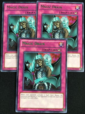 YUGIOH MAGIC DRAIN DL13-EN020 RARE X3 NM