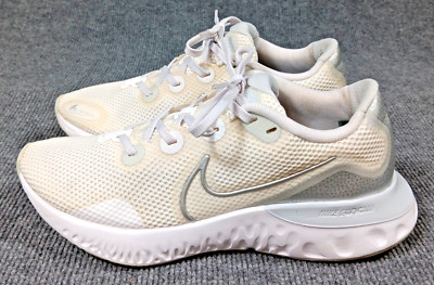 NIKE RENEW RUN Women's Athletic Sneakers White Silver Color Size 9
