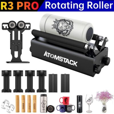 ATOMSTACK R3 PRO Rotary Roller Laserwalze für Zylindrische Objekte 360° Gravur