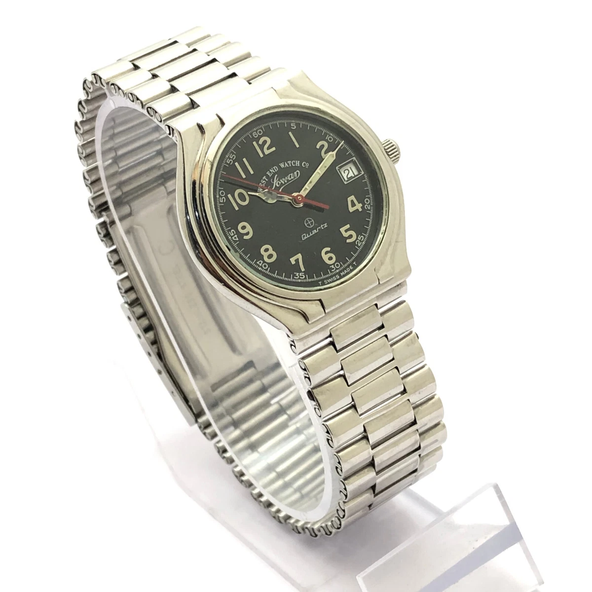 Vintage Style West End Watch Co. Sowar Quartz Date Swiss Made