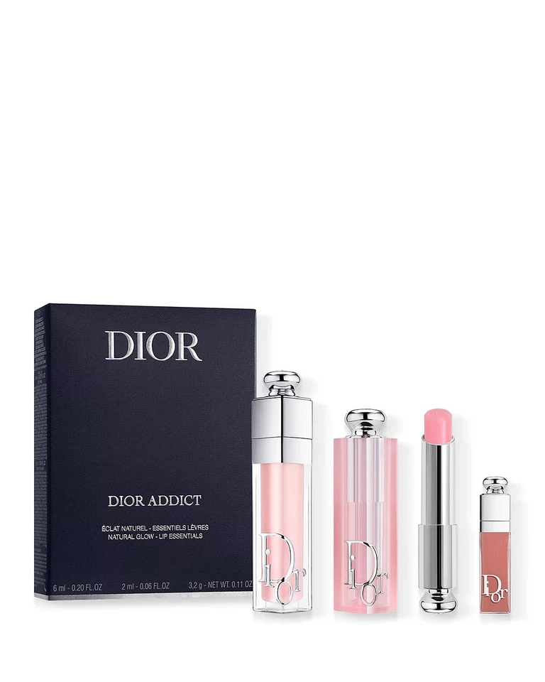 DIOR ADDICT 3-PIECE SET (001 Pink) Lip Glow, Lip Maximizer & Mini LIP ESSENTIALS