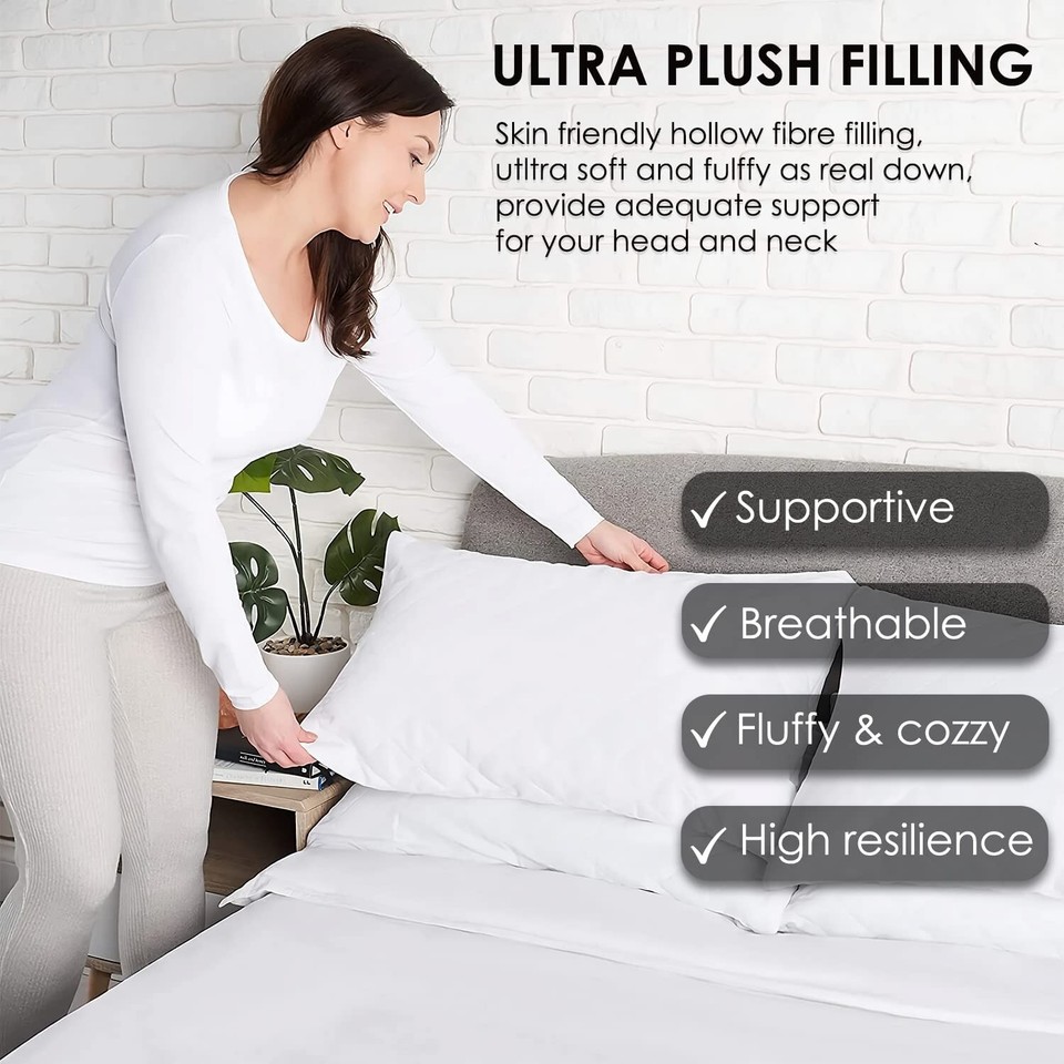 New Luxury Ultra-Loft Super Jumbo-Quilted Bounce Back Pillows - 2 - Foto 5