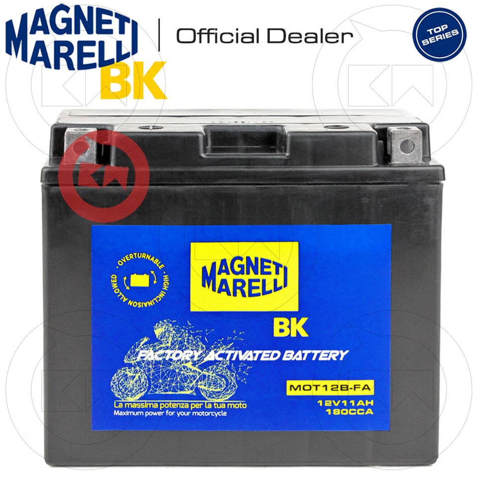 BATTERIA MARELLI 12V 11AH YT12B-BS DUCATI 749 S 2003 2004 2005 2006 Foto 2 de 4