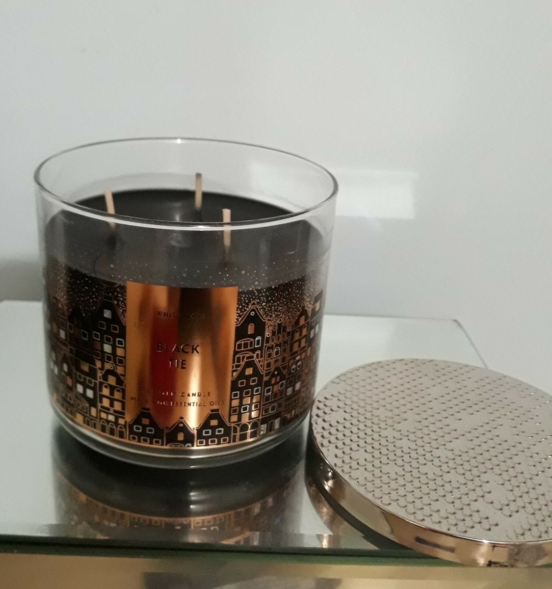 BATH BODY WORKS Black Tie SCENTED CANDLE 3 WICK w essential oils