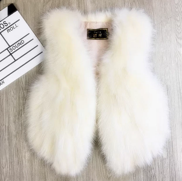 Women's Short Real Fur Autumn Winter Gilet Fox Fur Vest Waistcoats Sleeveless - Image 2 of 4