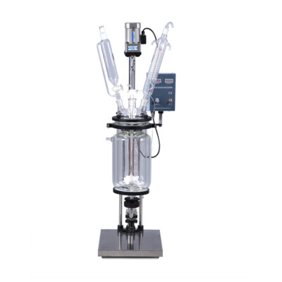 1L Jacketed Glass Reactor Benchtop Laboratory Chemical Synthesis Reaction Unit