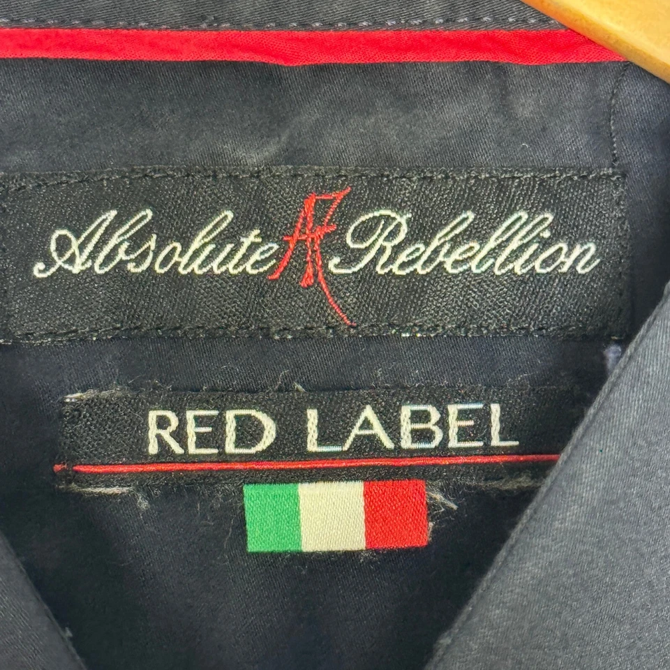 Camisa Para Hombres XL Gótica Occidental Botón a Presión Bordada Ropa de Bar Estilo Rocker Foto 2 de 4