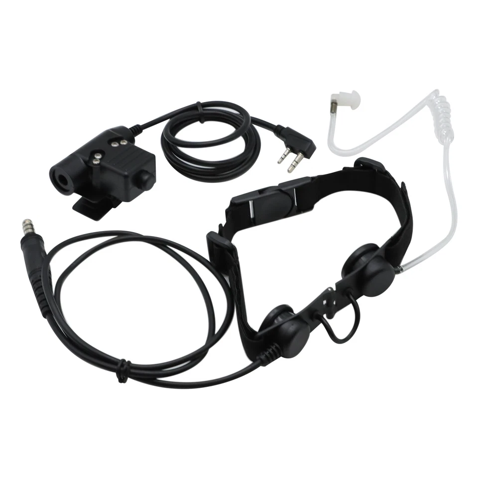 Auriculares de tubo de aire Z Tactical Throat Mic Z003 con U94 PTT para radio Baofeng UV-5R Foto 4 de 4