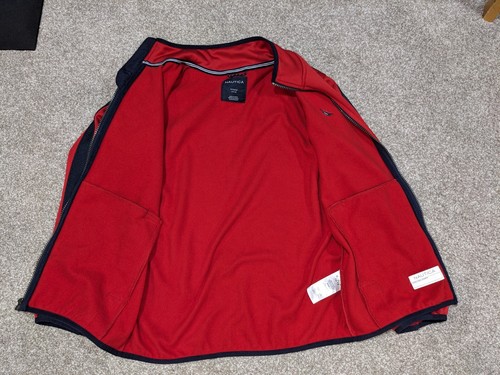 Nautica Lightweight Fleece Zip Jacket Red Sz Youth Medium - Picture 4 of 6