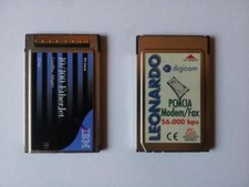 Schede PCMCIA LAN Ethernet IBM 08L3160 + Modem/Fax 56k Digicom (retro vintage)