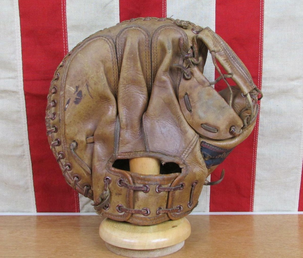 Vintage 1950s Spalding Leather Catchers Mitt Baseball Glove HOF
