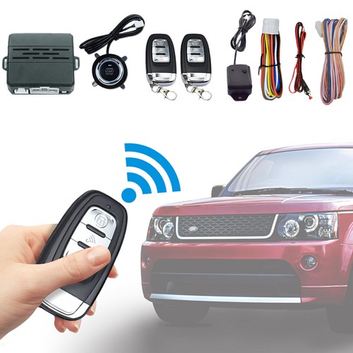 Car Keyless Entry System Engine Start Ignition Security Alarm W/ 2 Remote KitsB - Picture 2 of 9