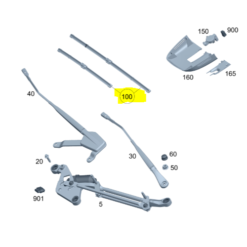 Genuine Mercedes Vito V Class W447 Wiper Blades A447 820 55 00 - Picture 1 of 1