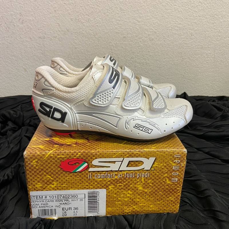 Sidi Women's Zephyr Carbon Bicycle Shoes Pearl White 4.5 US / 36 EU *DISPLAY*