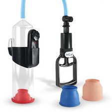 LeLuv Penis Vacuum Pump Tgrip with Bullet Non-Collapsible Hose Plus 3 Cyl. Seals