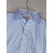 Collars  Co. Men's Small Blue Check Dress Collar Polo Shirt Lightweight NWT