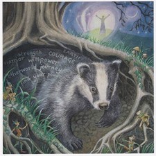 PAGAN WICCAN GREETING CARDS Calling Badger BIRTHDAY GODDESS WENDY ANDREW