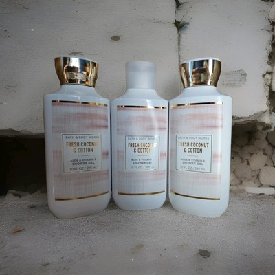 Bath & Body Works Fresh Coconut & Cotton Shower Gel 3x