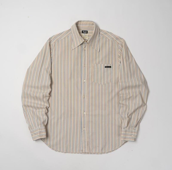 Men Dolce & Gabbana Shirt Beige Cotton 40 /L / 48